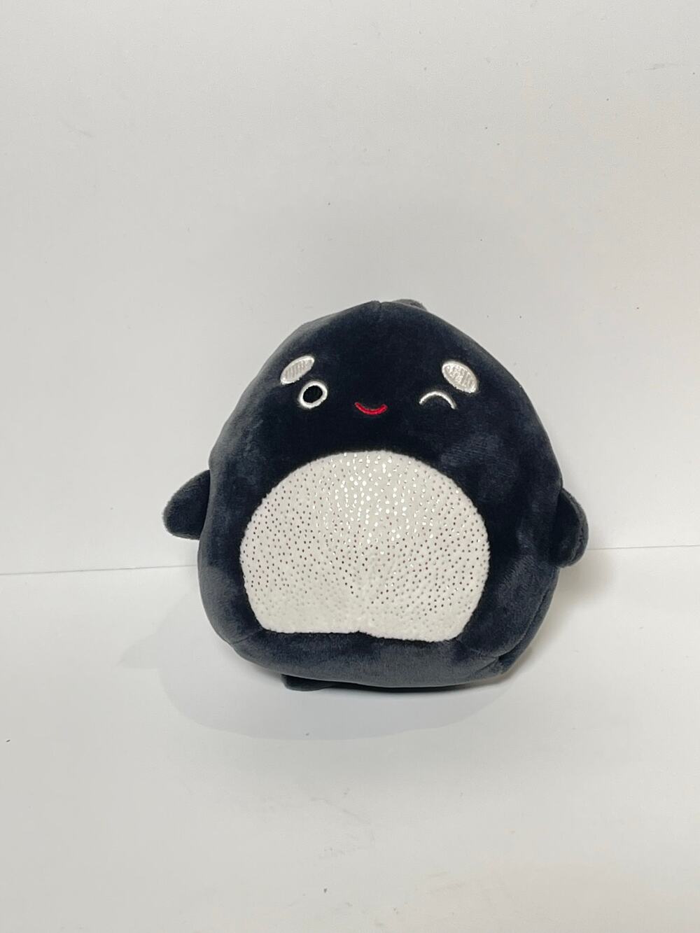 Squishmallow 5” Kai the Orca Whale Winking Sparkle Belly Plush